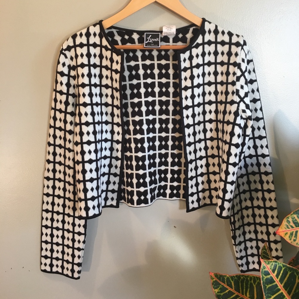 Lennie For Nina Leonard Shrug SZ Small Black&White